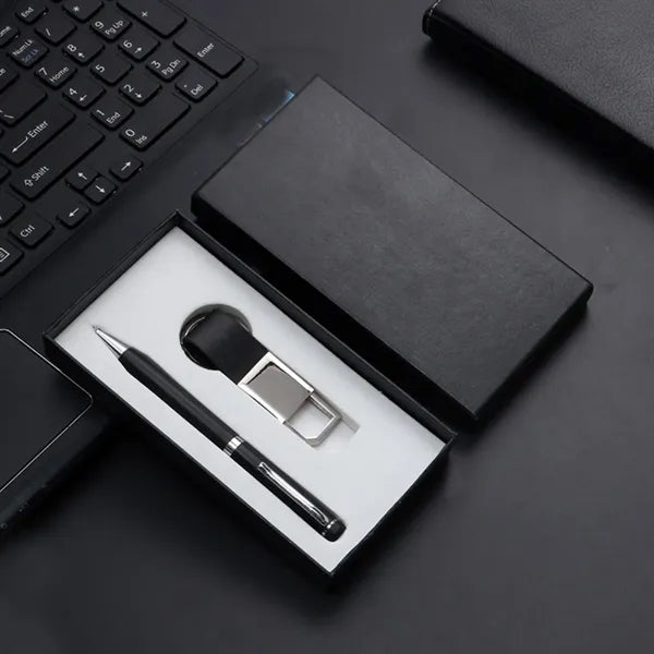 Elegant Metal Pen & Keychain Gift Set For Clients Employee