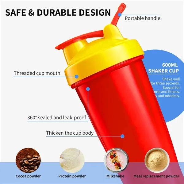 20oz Protein Shaker Bottle, Sports Water Cup, Custom