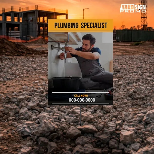 9x12 Custom Outdoor Yard Signs Plumbing Specialist