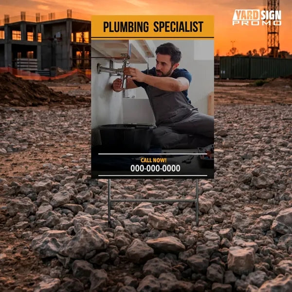 9x12 Custom Outdoor Yard Signs Plumbing Specialist