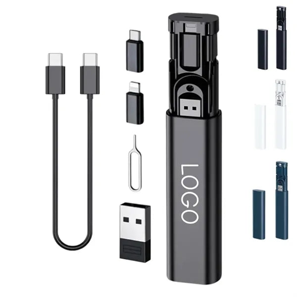 60W Multifunctional Charging Cable Set Pen Shape Travel Case