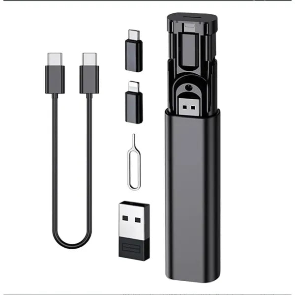 60W Multifunctional Charging Cable Set Pen Shape Travel Case