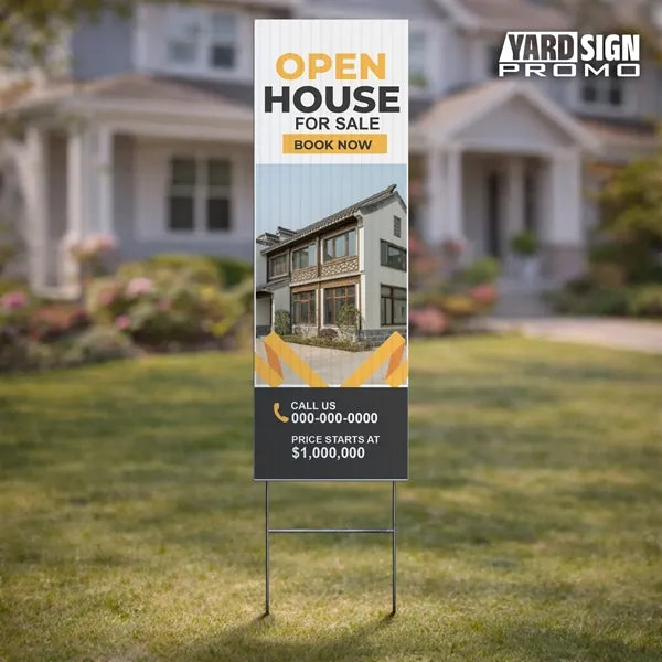 6x18 Custom Outdoor Yard Signs Open House