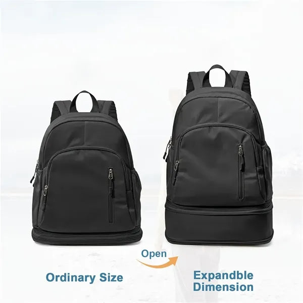 Expandable Backpack with Shoe Compartment for TravelDaily