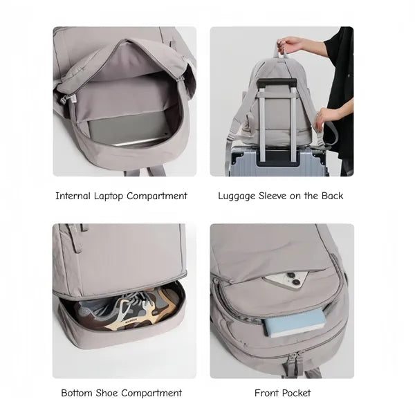 Casual Backpack with Shoe Compartment for Daily Commute