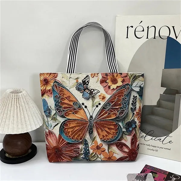 Animal Print Canvas Tote Bag for Daily Commute Shopping