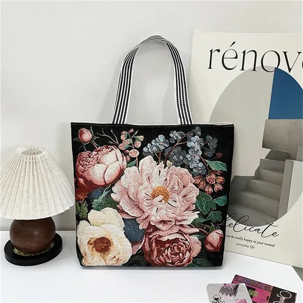 Animal Print Canvas Tote Bag for Daily Commute Shopping