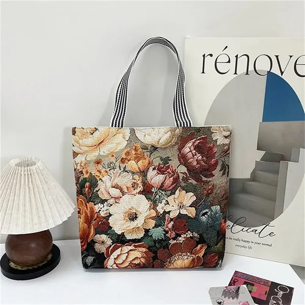Animal Print Canvas Tote Bag for Daily Commute Shopping