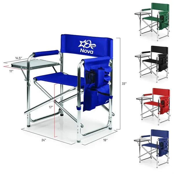 Deluxe Lightweight Folding Directors Chair With Side Table