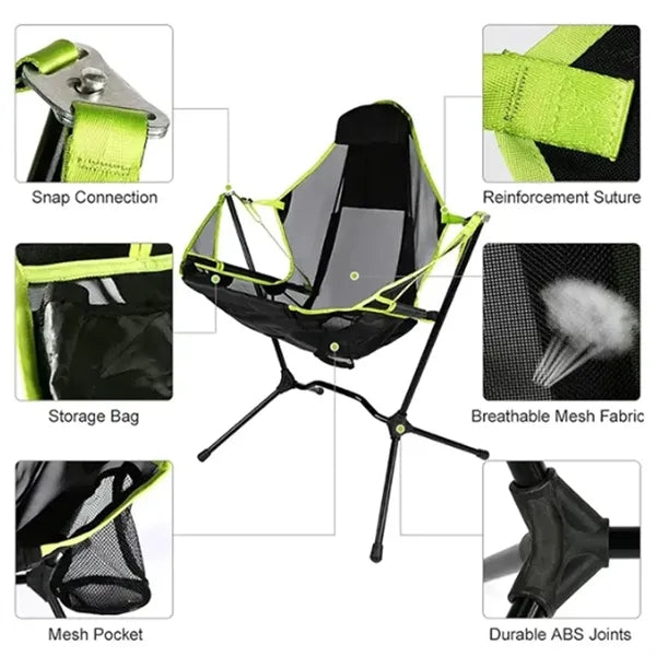 Portable Folding Hammock Camping Chair Beach Moon Lounger
