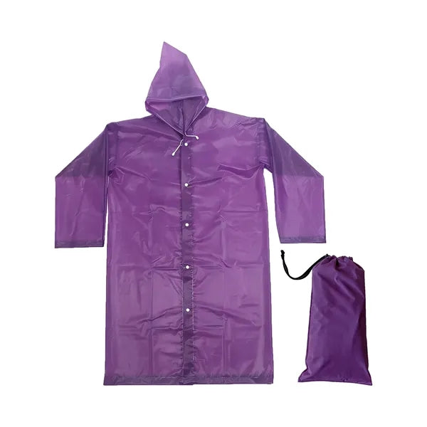 EVA outdoor rain coat with drawstring bag