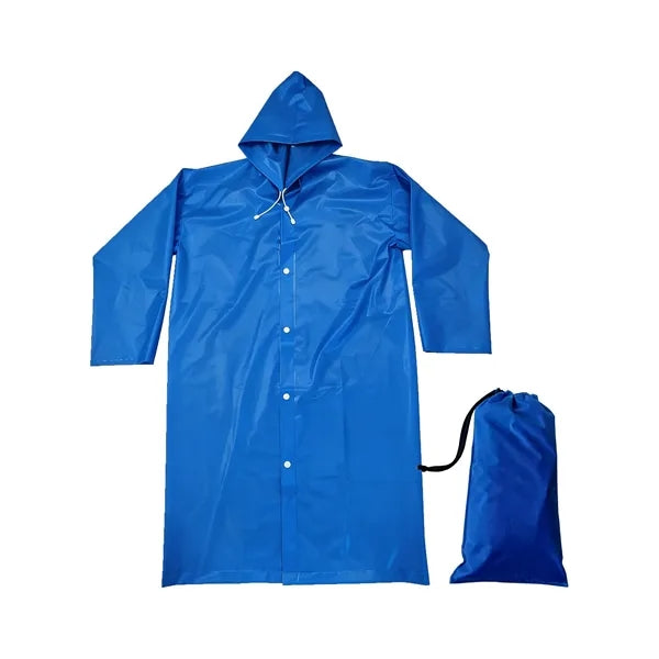 EVA outdoor rain coat with drawstring bag