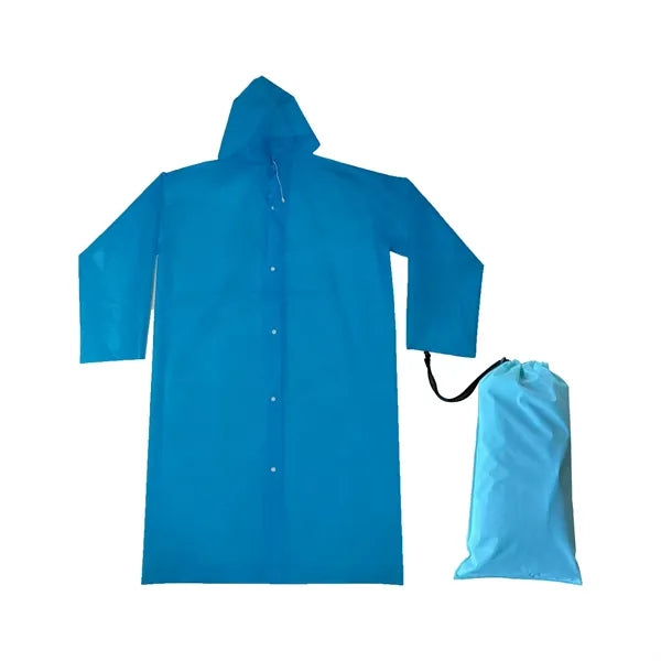 EVA outdoor rain coat with drawstring bag