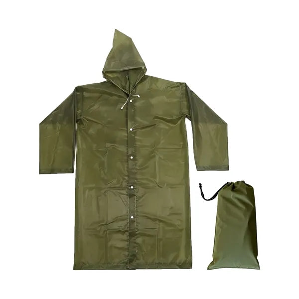 EVA outdoor rain coat with drawstring bag