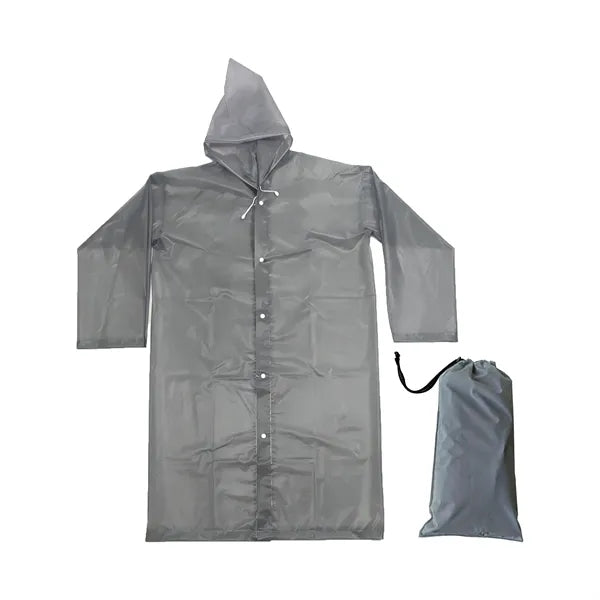 EVA outdoor rain coat with drawstring bag