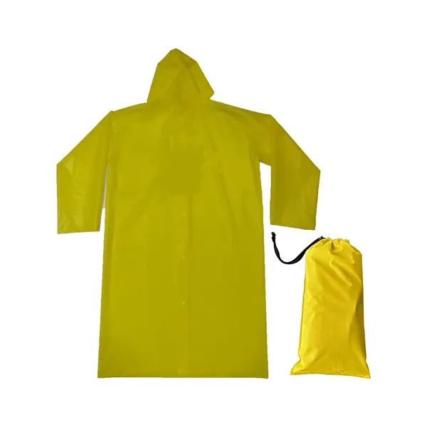 EVA outdoor rain coat with drawstring bag