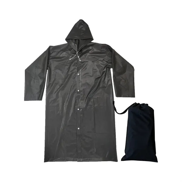 EVA outdoor rain coat with drawstring bag