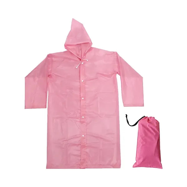 EVA outdoor rain coat with drawstring bag