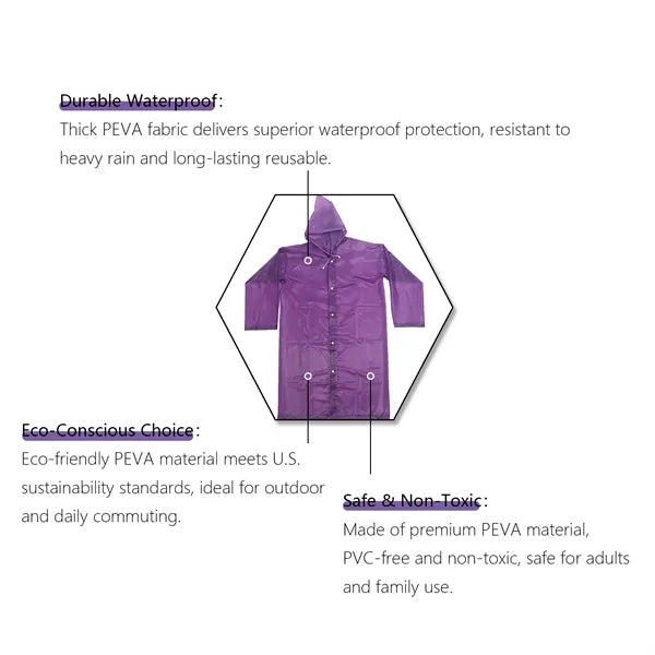 EVA outdoor rain coat with drawstring bag
