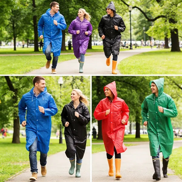 EVA outdoor rain coat with drawstring bag
