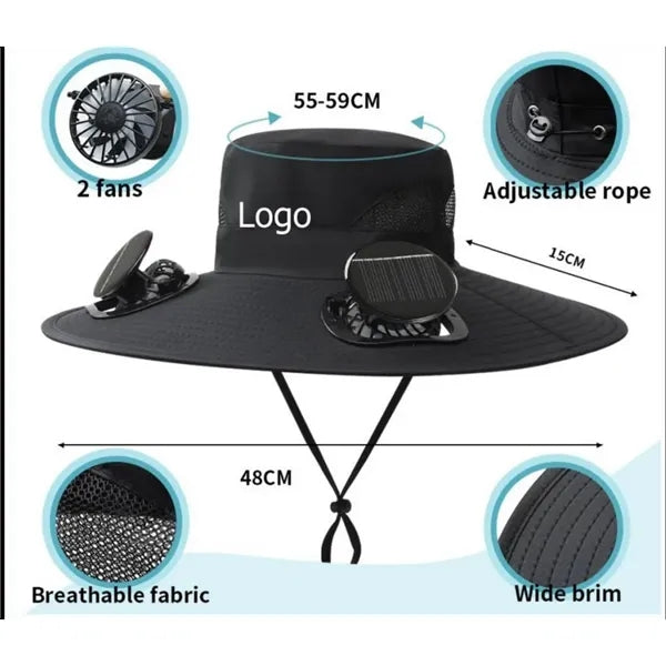 UV Protection Sun Hat with Air Cooler Fan