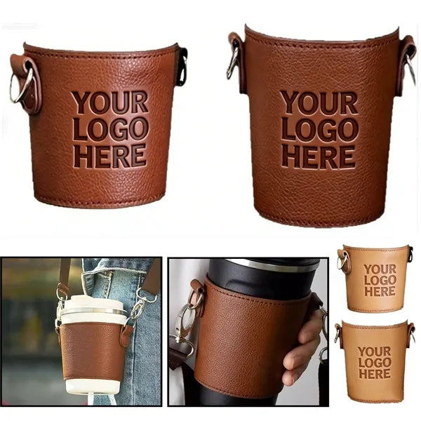 Coffee Cup Hand-held Crossbody PU Cover