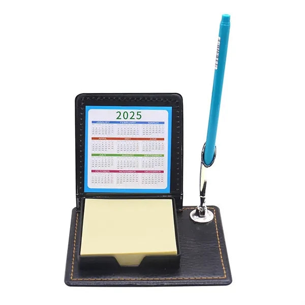 PU Leather Sticky Note Case with Pen Loop