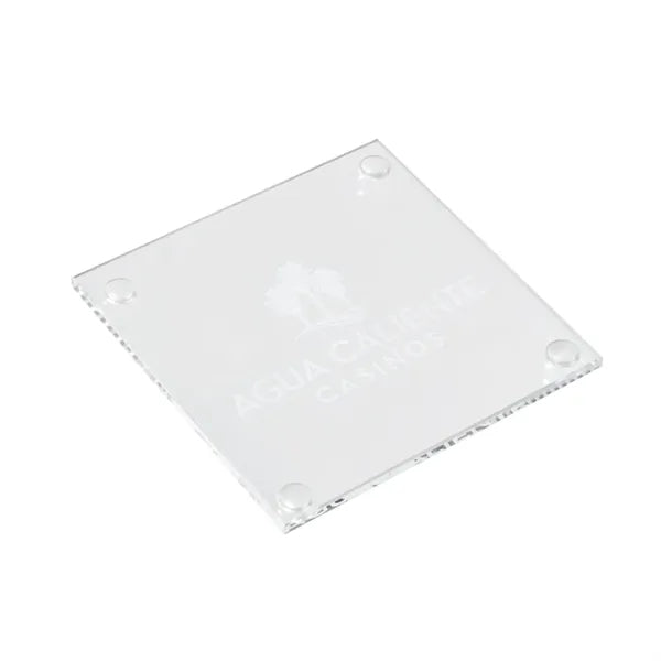 Glass Coaster with Rubber Feet