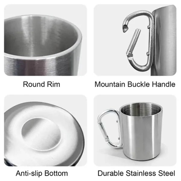 Stainless Steel Mug With Mountain Buckle Handle