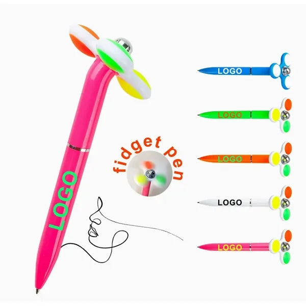 Logo Fidget Spinner Ballpoint Stress Relief Toy Pen