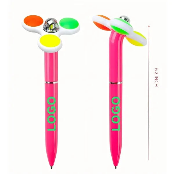 Logo Fidget Spinner Ballpoint Stress Relief Toy Pen