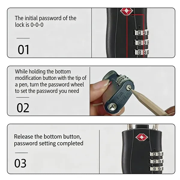 Secure & Lightweight TSA Combination Lock