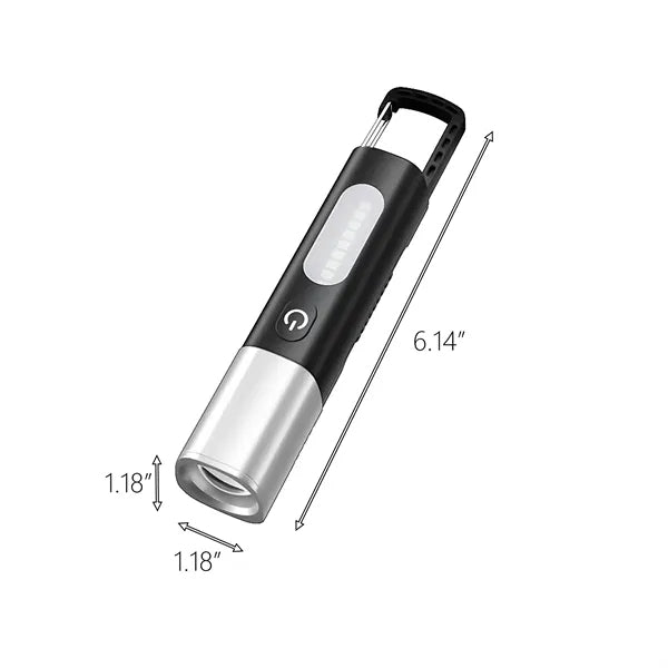 Multi-function outdoor zoomable flashlight with carabiner