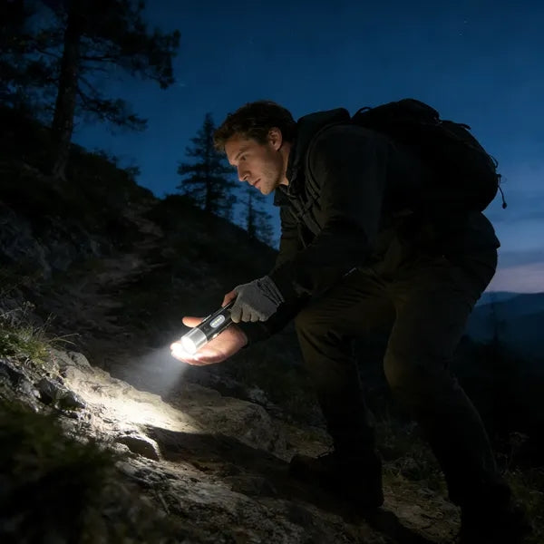 Multi-function outdoor zoomable flashlight with carabiner