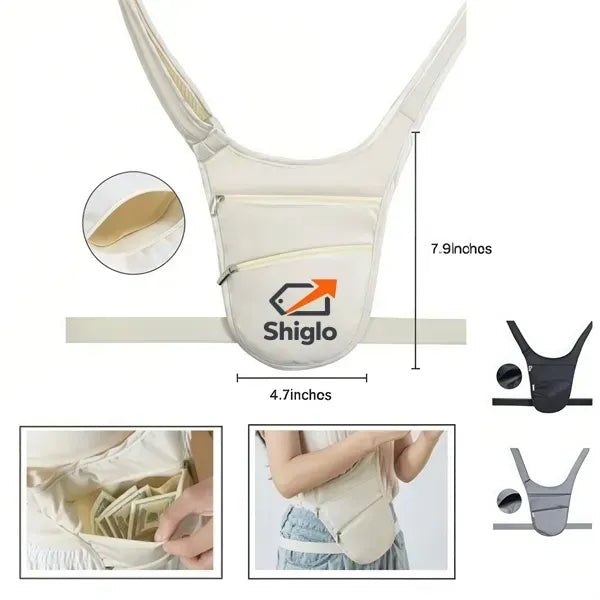 Mini Crossbody Sling Bag With Zipper Pockets