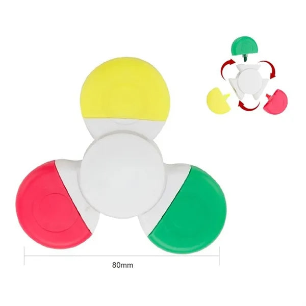 3-Color Fidget spinner highlighter ballpoint pen