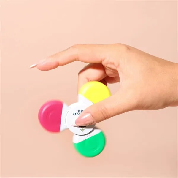 3-Color Fidget spinner highlighter ballpoint pen