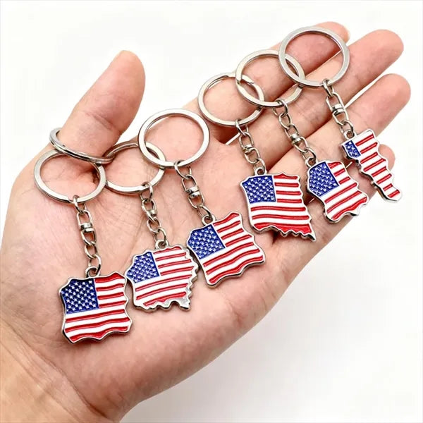 Zinc alloy American logo liberty souvenir keychain