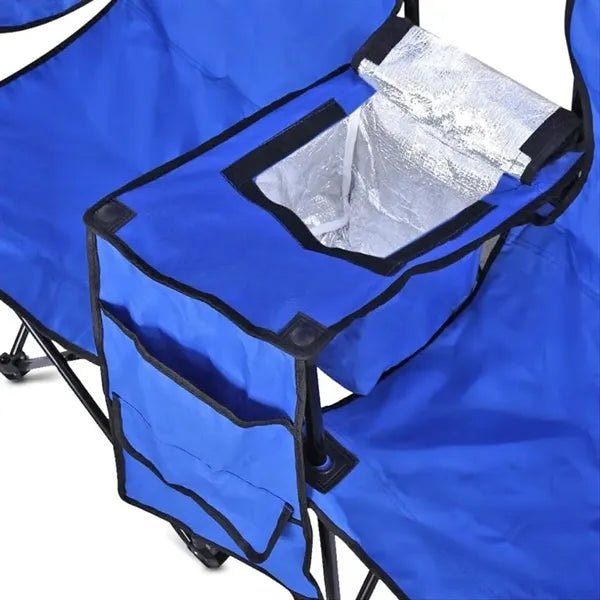 Outdoor Folding Sunshade Chair with Ice Bag for Two
