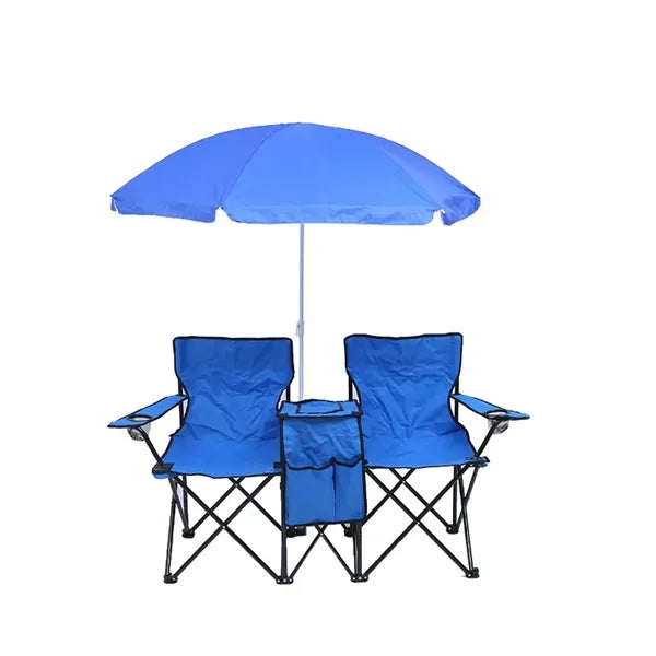 Outdoor Folding Sunshade Chair with Ice Bag for Two
