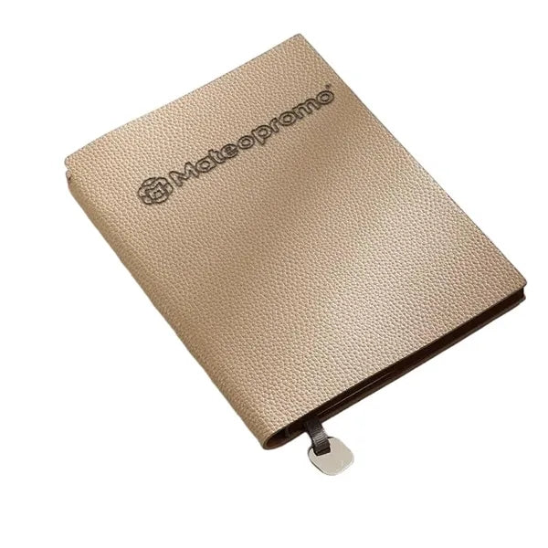 Logo Litchi Texture Faux Leather A5 Business Notebook