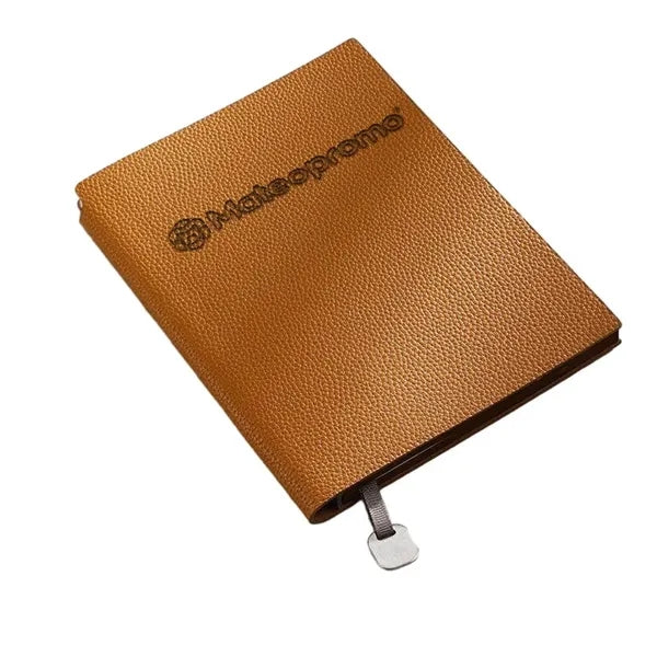Logo Litchi Texture Faux Leather A5 Business Notebook