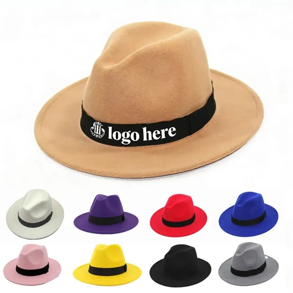 Wide Brim Felt Fedora Hat