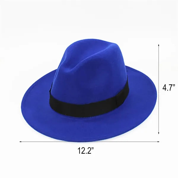 Wide Brim Felt Fedora Hat