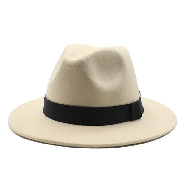 Wide Brim Felt Fedora Hat