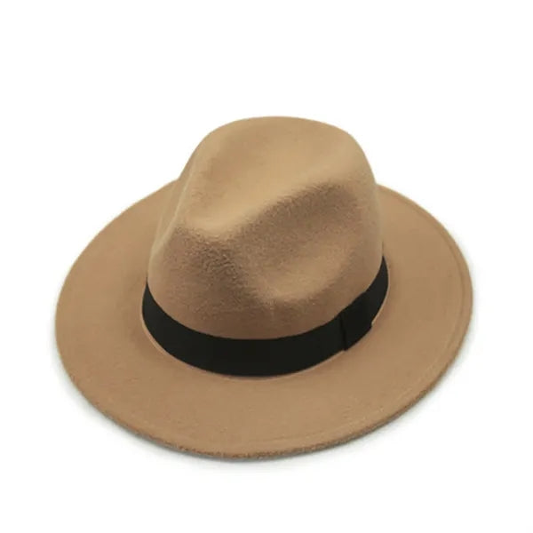 Wide Brim Felt Fedora Hat
