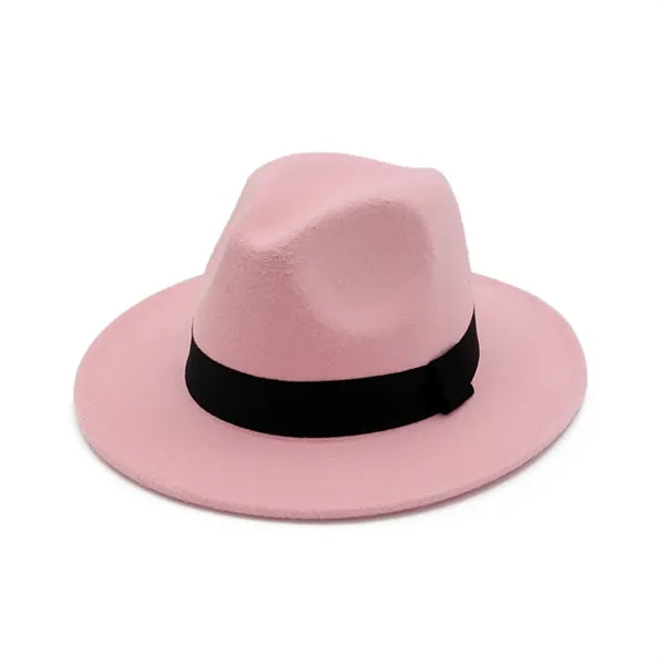 Wide Brim Felt Fedora Hat