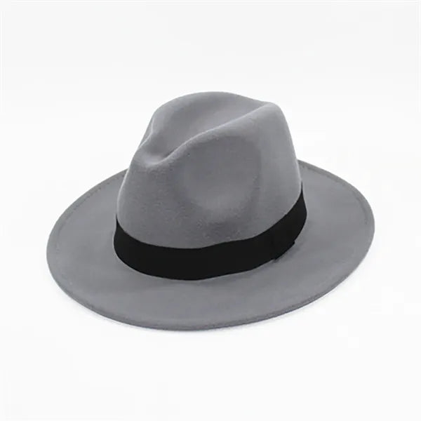 Wide Brim Felt Fedora Hat