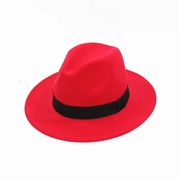 Wide Brim Felt Fedora Hat