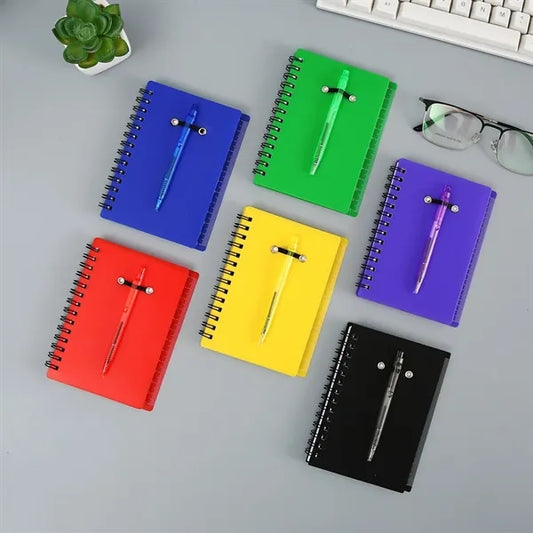 Spiral Notebook Steno Pocket Notepad with Pen in Holder